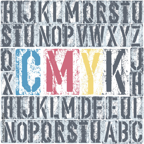 Fotoboard na płycie Plakat typograficzny cmyk. 
