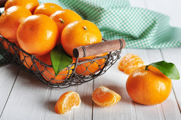 Wall Mural - Fresh tangerines