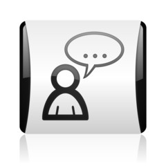 Poster - forum black and white square web glossy icon