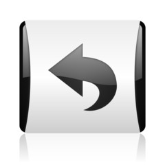 Poster - back black and white square web glossy icon