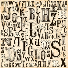 Wall Mural - Vintage Alphabet background