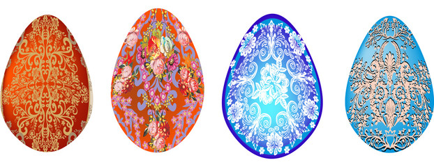 Sticker - four Easter egg isolated on white