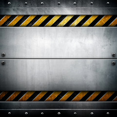 Wall Mural - metal template with warning stripes