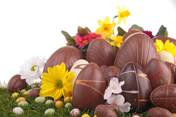 Wall Mural - heap of chocolate easter eggs