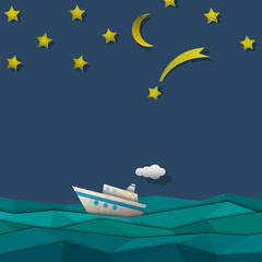 Fototapete - Paper cruise liner