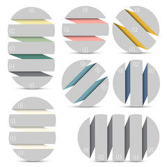 Wall Mural - set of round infographics options banners