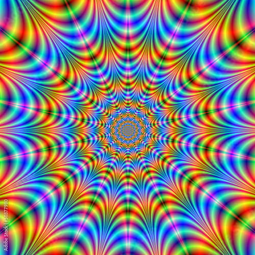 Board z aluminiowym obramowaniem Pomarańczowe i niebieskie pierścienie psychedeliczne