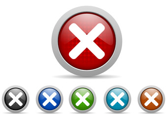 Fototapete - cancel vector icon set