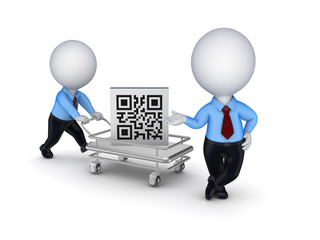 Canvas Print - Pushcart with QR code.