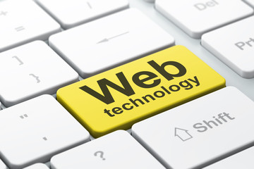 SEO web development concept: Web Technology on computer keyboard