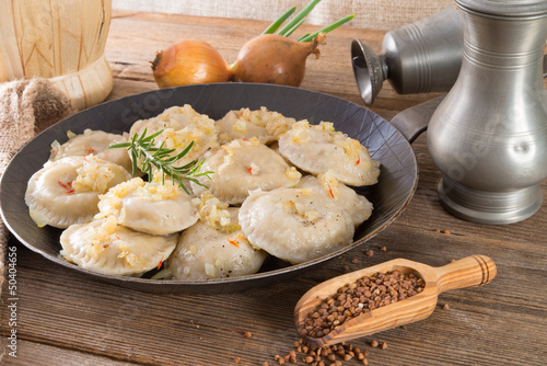 Naklejka - mata magnetyczna na lodówkę pierogi with meat