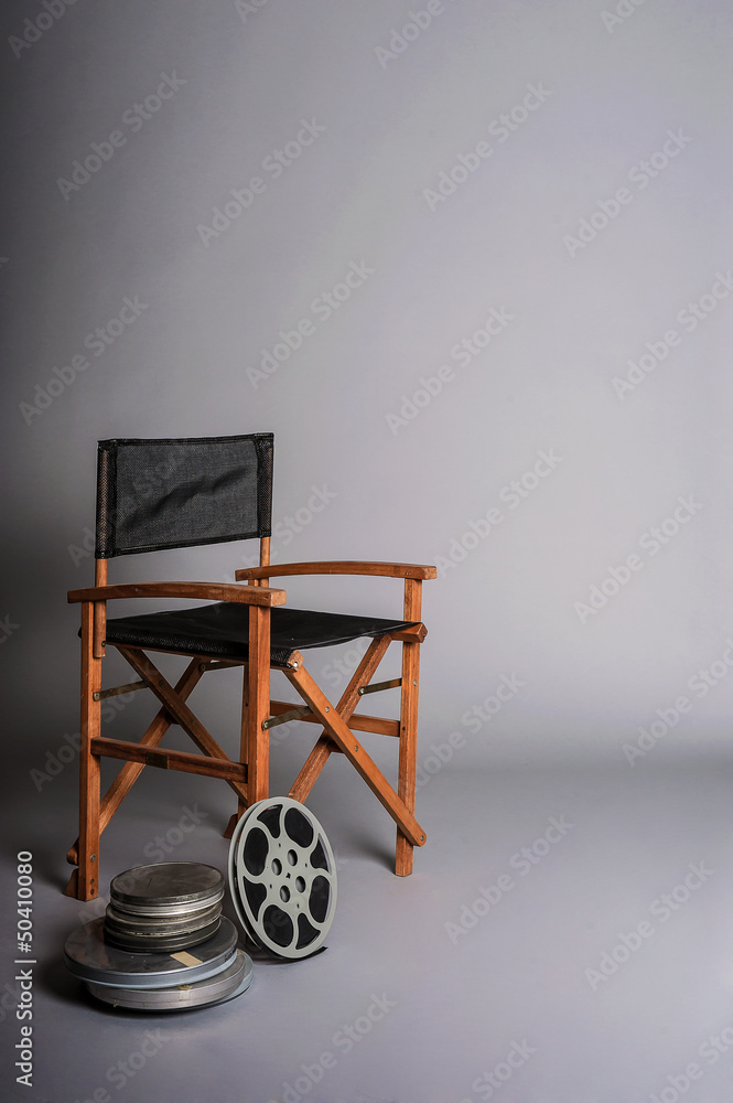 Photo Art Print Film Director S Chair With Movie Reel