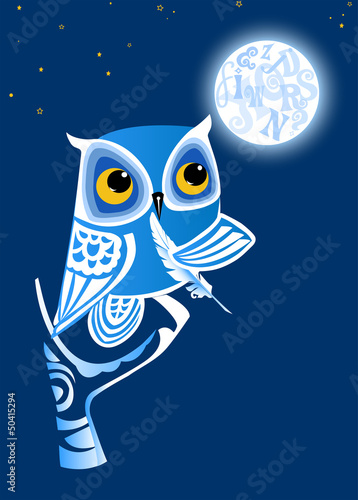 Plakat na papierze fotorealistycznym Pisarz nocny