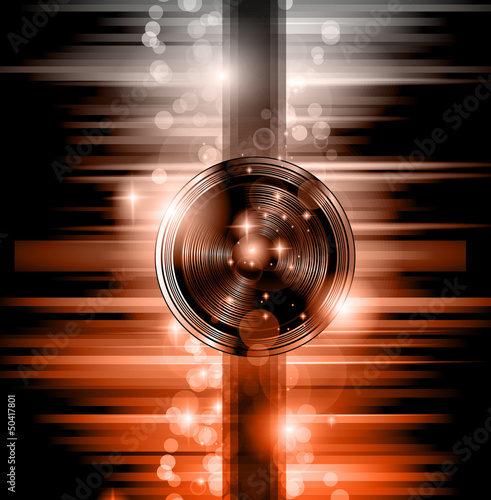Plakat na papierze fotorealistycznym Sztuka ulotki disco - wspaniałe głośniki