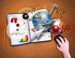 Wall Mural - open computer book with mouse