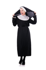 Young nun in religious concept