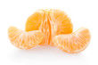 Tangerine peeled on white, clipping path included