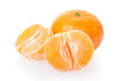 Tangerine and half on white, clipping path included