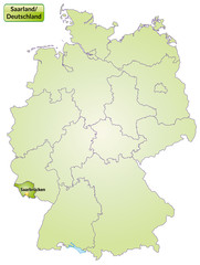  Landkarte von Deutschland und Saarland