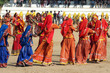 Indian girls dancing at Pushkar camel fair