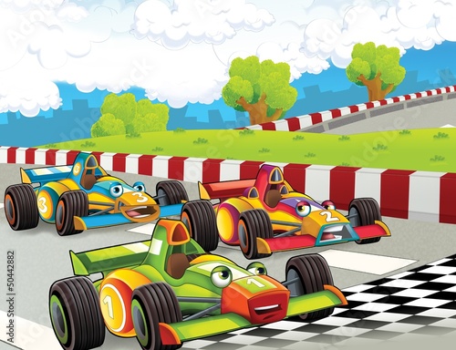 Naklejka na meble The formula race - super car - illustration for the children