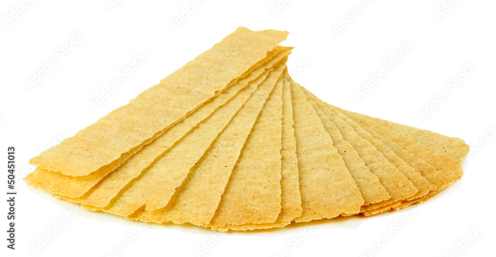 Potato chips isolated on white