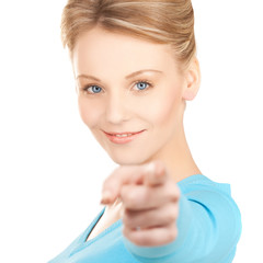 Poster - businesswoman pointing her finger