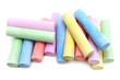 multicolored chalk isolated on white background