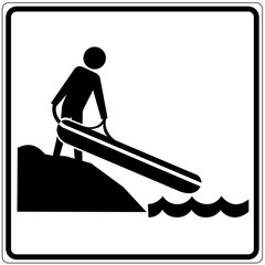 Poster - Schild weiß - Bootsanleger