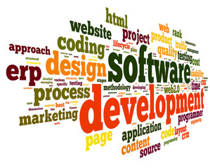 software development concept in tag cloud