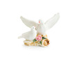 pair of dove figurine isolated on a white background