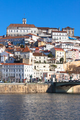 Poster - Coimbra, Portugal, Old City View. Sunny Blue Sky