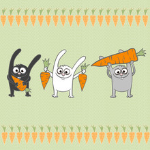 Rabbits With Carrots