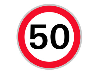 Poster - Verkehrszeichen 50 km/h