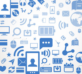 Aufkleber - Social media icons abstract background