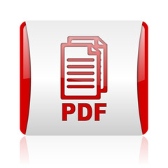 Poster - pdf red and white square web glossy icon