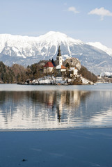 Wall Mural - Lake Bled with castle behind, Bled, Slovenia