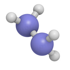 Sticker - Hydrazine (diazane) rocket fuel component, molecular model.