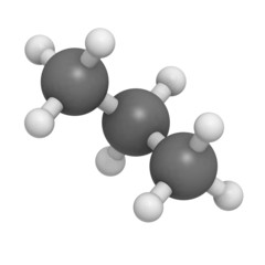 Poster - Propane fuel molecule, molecular model