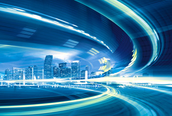 Abstract Illustration of urban highway speed motion
