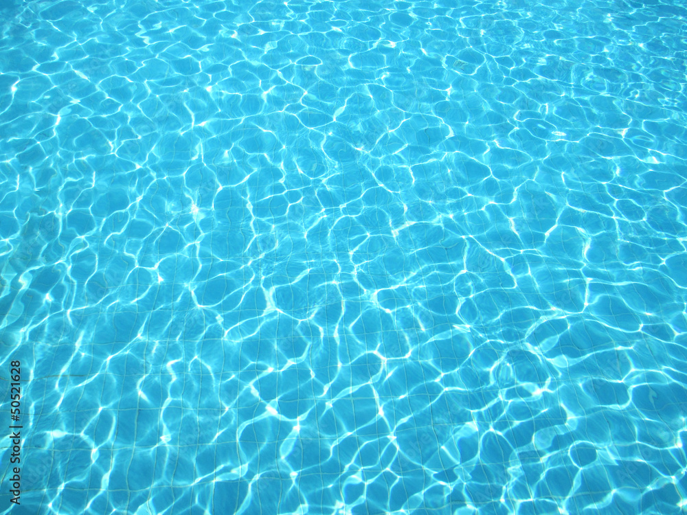 Clear blue water in swimming pool - obrazy, fototapety, plakaty 
