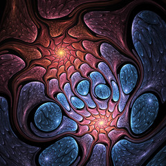 Wall Mural - Abstract pattern symbolizing a connection, digital fractal art