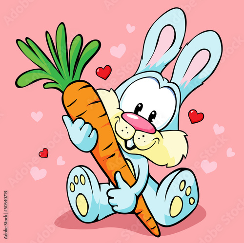 Tapeta ścienna Cute bunny przytrzymaj marchew