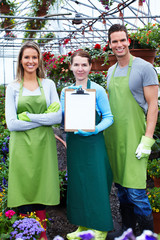 Poster - People working in nursery.