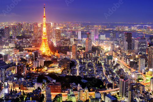 Board z aluminiowym obramowaniem Tokio cityscape