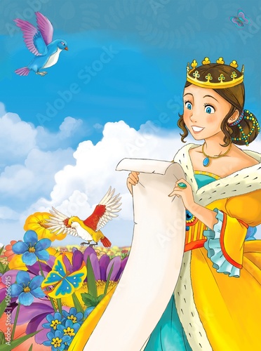 Board z aluminiowym obramowaniem Wróżka - piękna dziewczyna manga - ilustracja