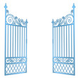 isolated steel decorated baroque open gate vector
