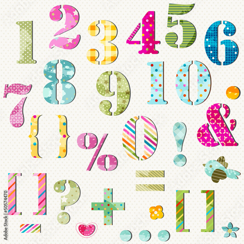 Obraz w ramie colorful numbers set