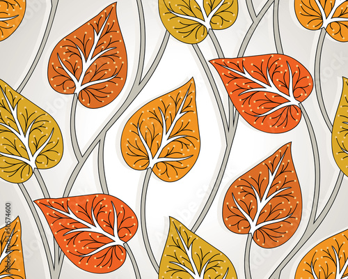 Naklejka na meble Seamless fancy leaves wallpaper