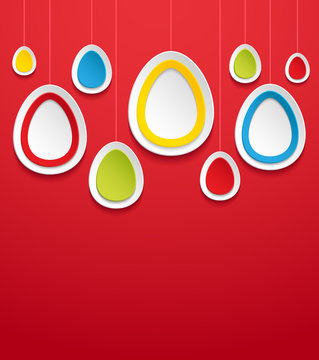 Fototapete -  - Hanging easter eggs.